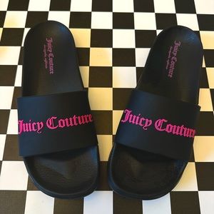 Juicy Couture Women's Slide Sandals PINK & BLACK SIZE 8